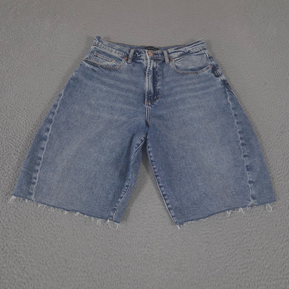 Silver Jeans Co Shorts Womens 28 Blue Curve Bermuda Raw Hem Barrel Leg Denim
